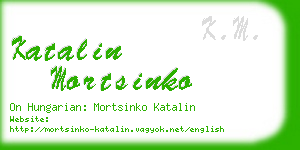 katalin mortsinko business card